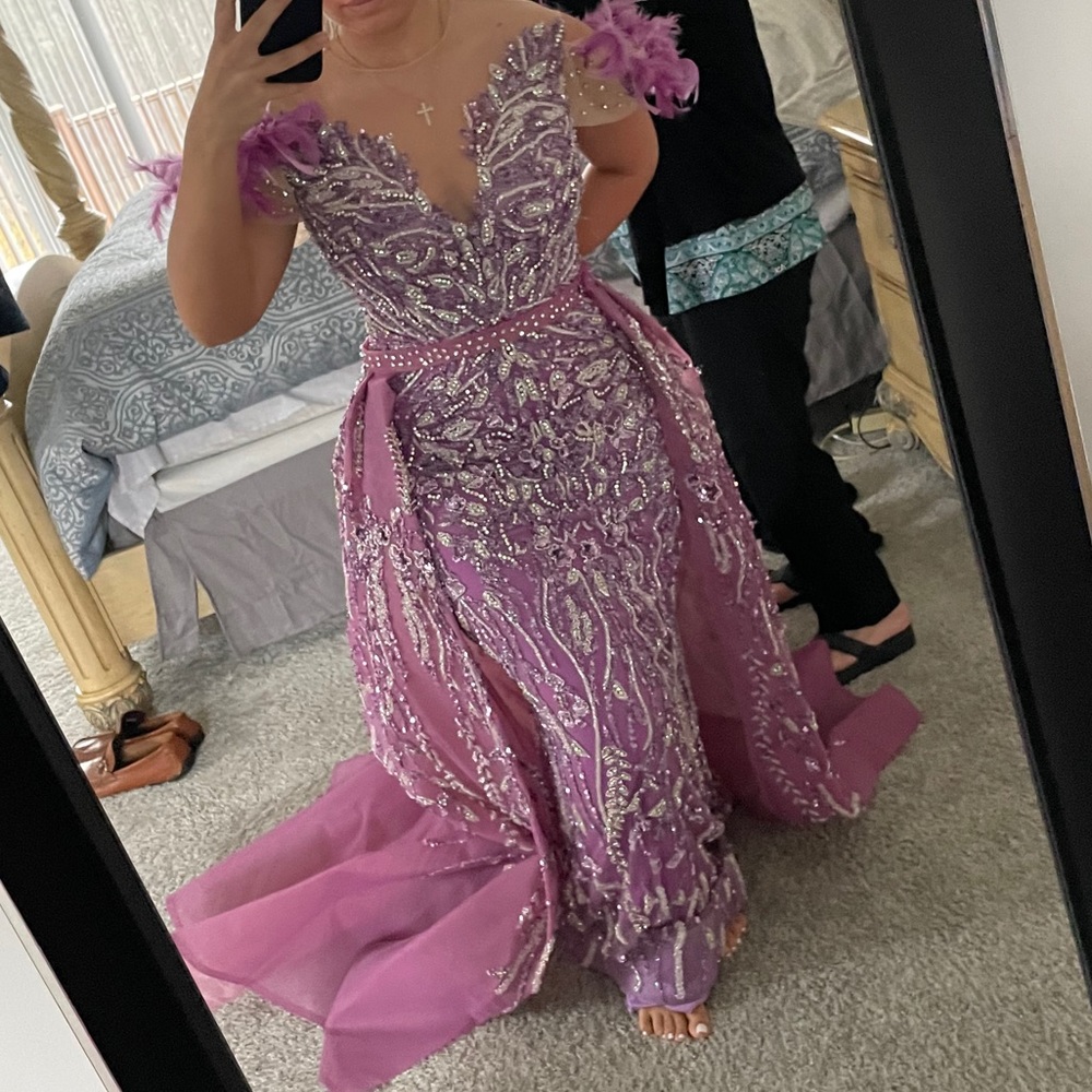 Purple/Lavender Beaded Custom Made Couture Gown!
